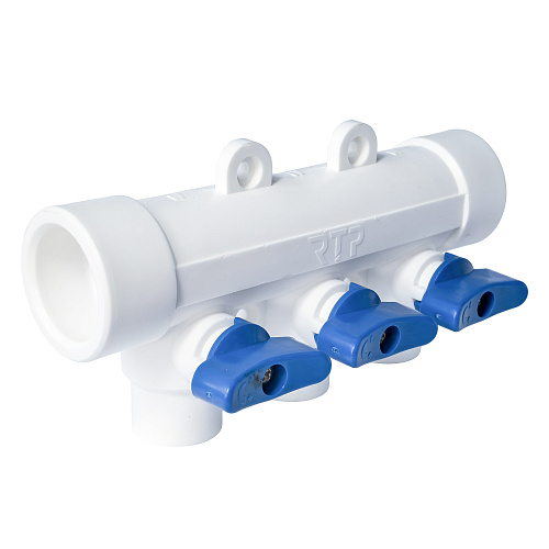 Коллектор с шаровым краном универсальный PPR 32х20/3, RTP