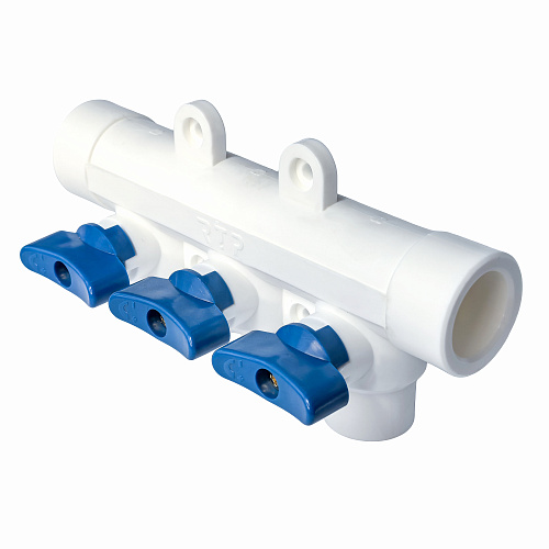 Коллектор с шаровым краном универсальный PPR 25х20/3, RTP